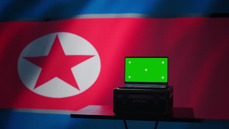 Mockup-laptop-in-North-Korean-intelligence-command-center-used-by-dictatorship