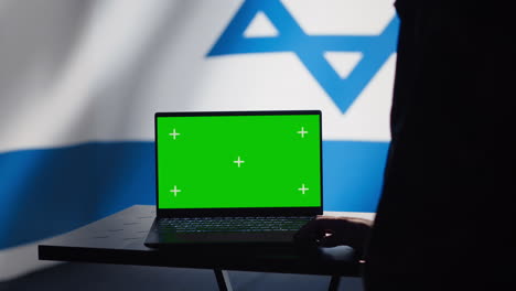 Green-screen-laptop-in-Israeli-secret-intelligence-command-center-used-by-Mossad