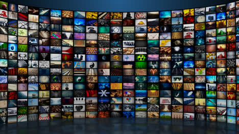 The-great-exhibition-of-different-videos-creating-the-one-when-zoomed-out.-Showing-endless-possibilities-of-the-huge-amount-of-television-channels.-Broadcasting-every-branch-of-mass-media.