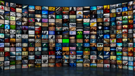 The-great-exhibition-of-different-videos-creating-the-one-when-zoomed-out.-Showing-endless-possibilities-of-the-huge-amount-of-television-channels.-Broadcasting-every-branch-of-mass-media.
