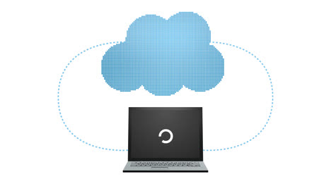 Cloud-computing.-Animation-presents-notebooks-transferring-data-to-the-cloud.-The-files-are-uploading-using-networking-infrastructure-with-lots-of-storage-space-and-advanced-structure-of-the-database.