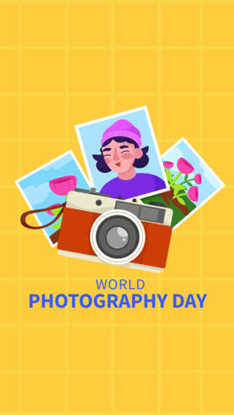 Motion-Graphic-of-Flat-illustration-for-world-photography-day-celebration