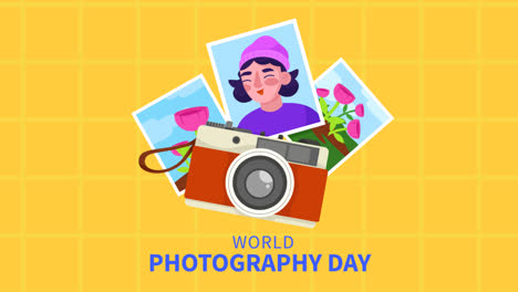Motion-Graphic-of-Flat-illustration-for-world-photography-day-celebration