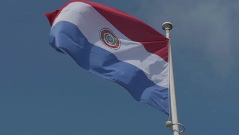 Cámara-Lenta:-Bandera-De-Paraguay-En-El-Viento