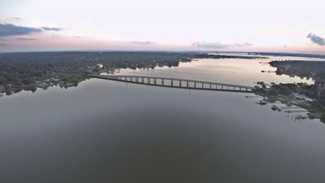 Flying-to-the-Churchland-Bridge-in-Portsmouth-VA,-along-the-Elizabeth-River