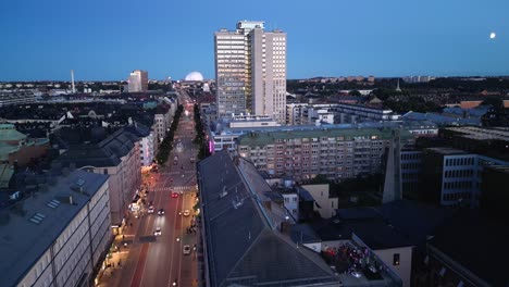 Södermalm-Götgatan-Estocolmo-Suecia-Después-Del-Atardecer-En-Una-Tarde-De-Verano