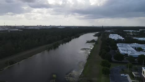 Orlando,-Florida,-water-management-canal-district-by-drone