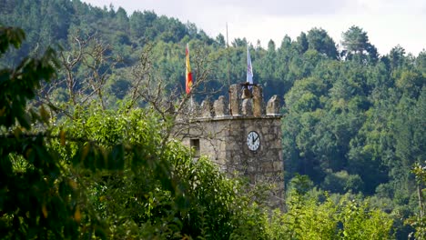 Torre-Del-Reloj-En-La-Localidad-De-Marce,-Lugo,-España