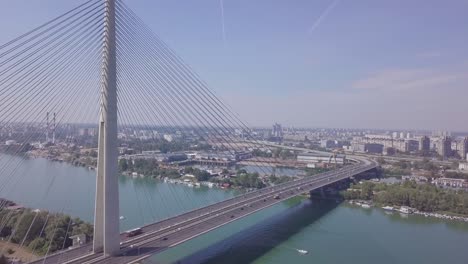 Fantastische-4K-Luftaufnahme-Der-Ada-Brücke-In-Belgrad,-Serbien