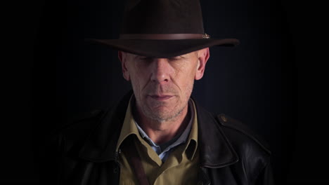 Indiana-adventurer-tomb-raider-explorer-with-fedora-hat-and-leather-jacket