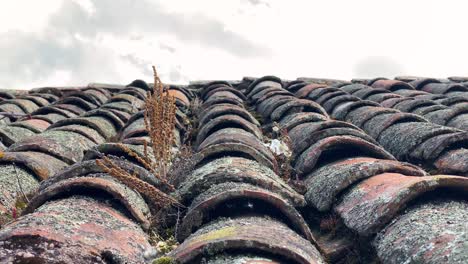 Slow-motion-footage-of-traditional-rooftops-of-clay-tiles-in-a-small-Andean-village-in-Peru