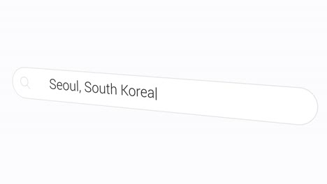 Escribiendo-Seúl,-Corea-Del-Sur-En-La-Barra-De-Búsqueda-De-La-Computadora---Lugar-De-Nacimiento-O-K-pop
