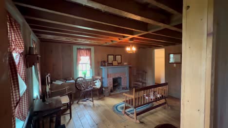 Living-room-of-the-inside-of-the-Home-of-the-Knights,-Joseph-Sr-and-Newel-Knight-and-the-place-of-the-first-branch-of-the-church-of-Christ,-Mormons-located-in-Colesville,-New-York-near-Bainbridge