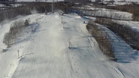 Aerial-view-of-ski-hill-in-Wisconsin-during-snow-making