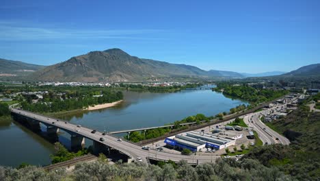 Panoramic-Timelapse-Showcasing-Overlanders-Bridge-in-Kamloops-and-the-Majestic-Thompson-River