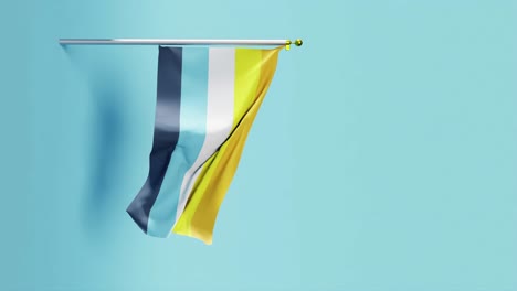 Vertical-video-of-AroAce-pride-flag-against-blue-background