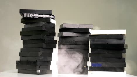 A-sculpture-made-from-old-used-VHS-tapes