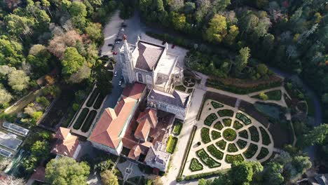 Wunderschöner-Palast-Und-Garten-Von-Bussaco,-Portugal