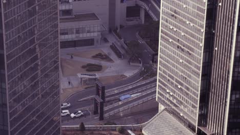 High-Angle-of-Seoul,-Korea-With-Pedestrains-and-Traffic-B-Roll-Cityscape-6