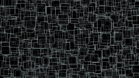 Kubistisch-Inspirierter-Digitaler-Hintergrund-Mit-Schwarzen-Und-Weißen-Quadraten,-Die-Den-Bildschirm-Ausfüllen-Und-Auf-Die-Kamera-Zufliegen