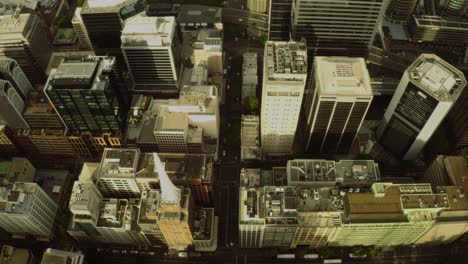 Aerial-drone-view-of-a-downtown-urban-district