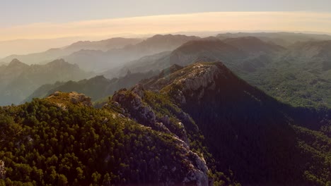 4K-aerial-landscape-of-mountains-at-sunset-in-Catalunya-Catalonia-Parc-Natural-dels-Ports