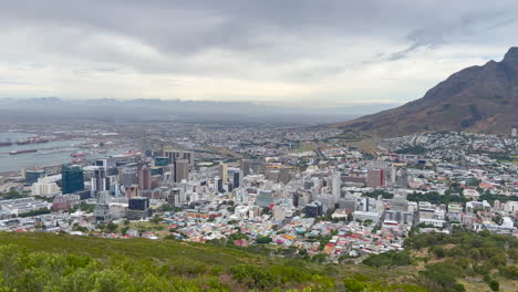 Lions-Head-Table-Mountain-Cape-Town-South-Africa-view-landscape-downtown-buildings-city-bay-South-Africa-cloudy-windy-spring-summer-day-iPhone-pan-left-slow-motion