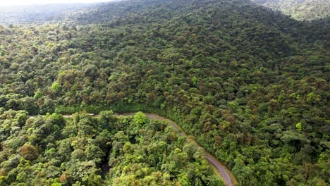 Luftaufnahme-Einer-Kurvenreichen-Bergstraße-Im-Mittelamerikanischen-Dschungel