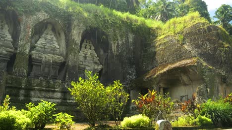 Slow-motion-camera-ride-from-a-beautiful-temple-in-the-heart-of-the-jungle-in-Bali-indonesia-during-an-adventurous-trip