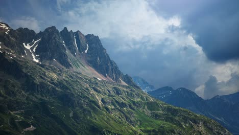 Landscape-with-mountains---4k-time--lapse-footage,-Mont-Blanc-Massif,-European-Alps,-France