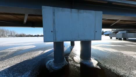 Slow-Motion-Footage-of-Bridge-Column-Trapped-by-Frozen-River-Ice
