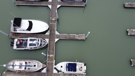 Aerial-Top-Down-View-of-Boats-in-Marina