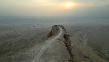 Incredible-drone-shot-tourists-travelling-through-Arabian-desert