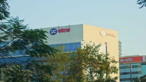Kotak-Mahindra-bank-logo-at-the-top-of-office-branch-building-at-Bandra-Kurla-Complex