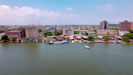 Ikoyi---Victoria-Island,-Lagos-Nigeria--April-10-2023:-Ikoyi-luxury-cityscape-through-the-waterways-around-Water-Carrington