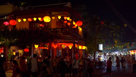 Hoi-An-near-Da-Nang-Vietnam,-illuminated-at-night