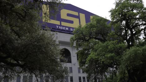 LSU-sign-on-the-side-of-Tiger-Stadium-on-the-campus-of-Louisiana-State-University-with-stable-video