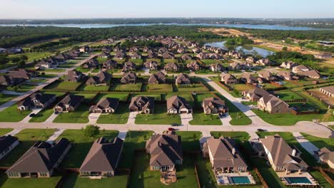 Aerial-footage-of-a-neighborhood-in-Hickory-Creek-Texas