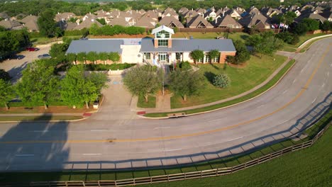 This-is-an-editorial-video-of-Aerial-footage-of-Hickory-Creek-Municipal-Court-of-Records-in-Hickory-Creek-Texas