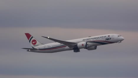 Airplane-take-off-on-a-partly-cloudy-day-Biman-Bangladesh-Airline-Boeing-787-Dreamliner