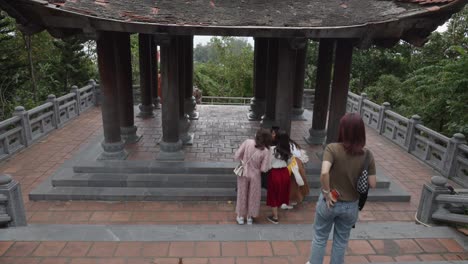 Turists-at-Van-Son-Pagoda-Buddhist-Temple-In-Con-Dao,-Ba-Ria---Vung-Tau,-Vietnam