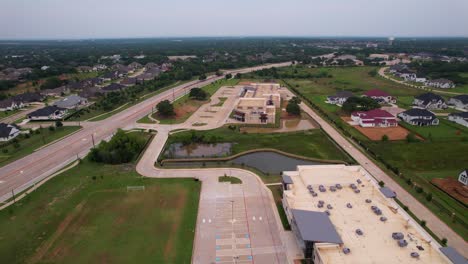 Aerial-footage-of-the-Founder's-Classical-Academy-of-Flower-Mound-in-Texas