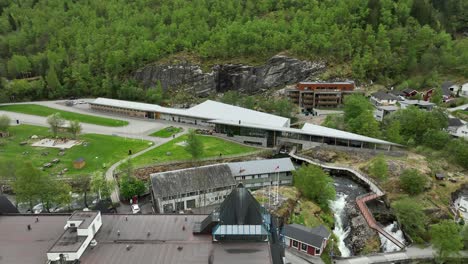 Norwegian-Fjord-Center-in-Geiranger-Norway---Aerial-view