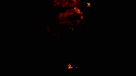 Feuerexplosion-Aus,-Alpha-Mischung-Mit-Dunklem-Hintergrund,-VFX-Effekt-Overlay,-Explosionseffekt-Video
