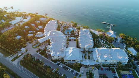 Aerial-Orbit-View-of-Resort-at-Sunset-in-Islamorada-Florida-Keys