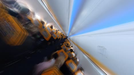 Hyperlapse-Extreme-Roll-Shot-Of-Plane-Full-Of-Traveling-Tourists