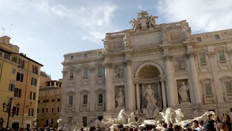 Trevi-Fountain-On-Sunny-Day-Viewed-From-Piazza-di-Trevi