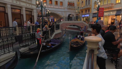 Gondola-Boats-at-Canal-Shoppes-Mall-Inside-Venetian-and-Palazzo-Resorts-on-Las-Vegas-Strip