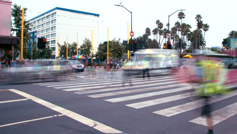 A-4K-time-lapse-of-the-California-Ave-and-Colorado-Ave-intersection-in-Santa-Monica,-California,-USA-on-09-01-2019