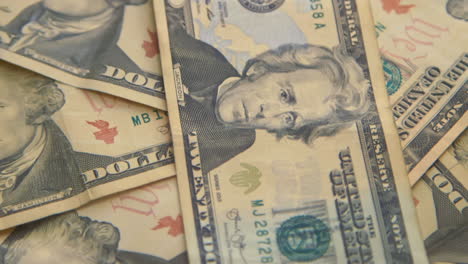 Close-up-rotating-American-cash